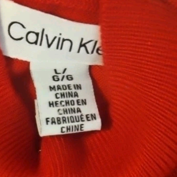 Calvin Klein Women L Red Gold Button NWT Retro Y2k Boho Cottage Holiday[1C] - Picture 3 of 10